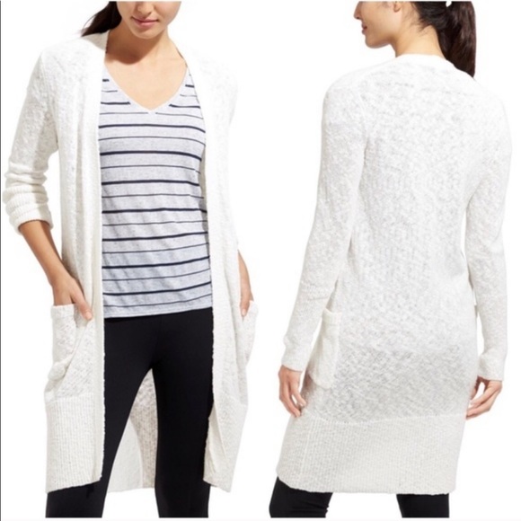 Athleta Sweaters - Athleta Weekend White Wrap Long Cardigan Sweater